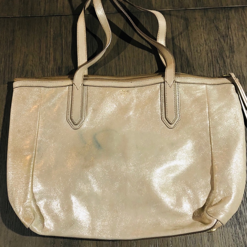 FOSSIL • Tote • champagne glittery
